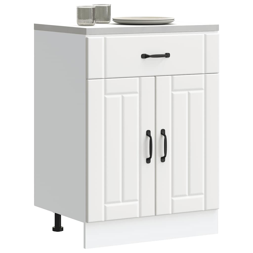 Kitchen Base Cabinet Lucca White Engineered Wood - Merkel Designers