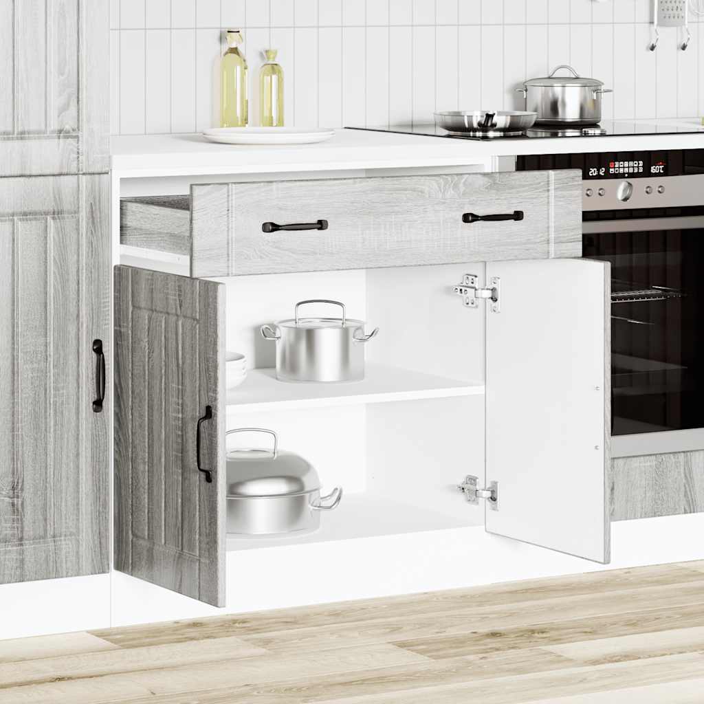 Kitchen Base Cabinet Lucca Grey Sonoma Engineered Wood - Design Hut