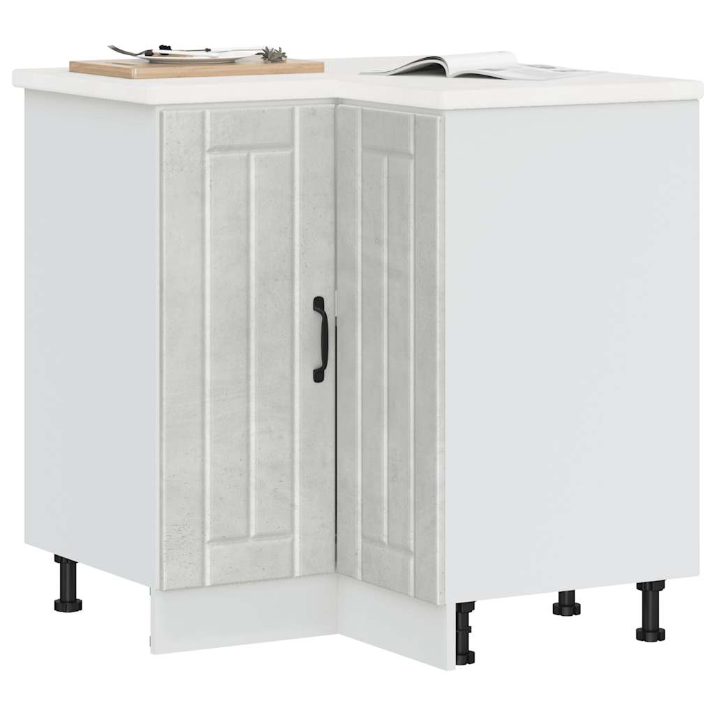Kitchen Corner Base Cabinet Lucca Concrete Grey Engineered Wood - Style and Chic
