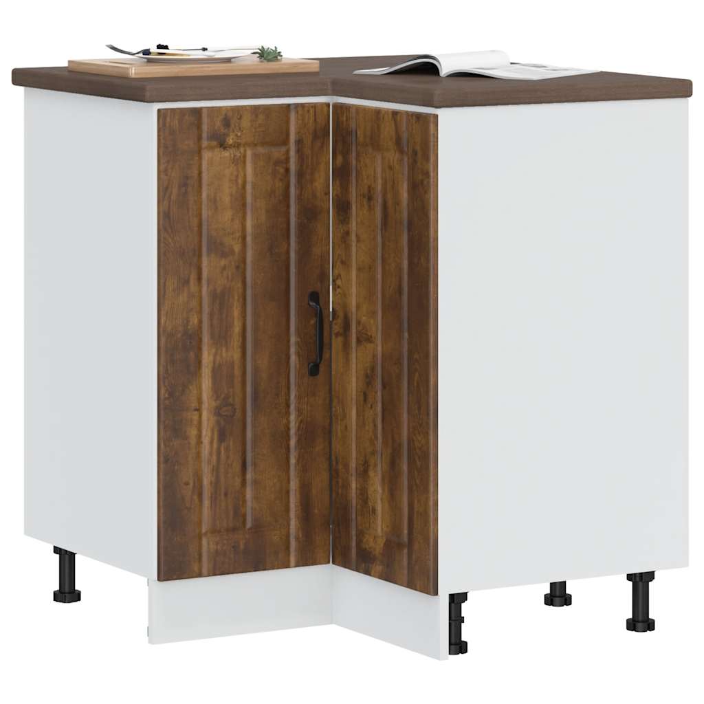 Kitchen Corner Base Cabinet Lucca Smoked Oak Engineered Wood - Casper Homes