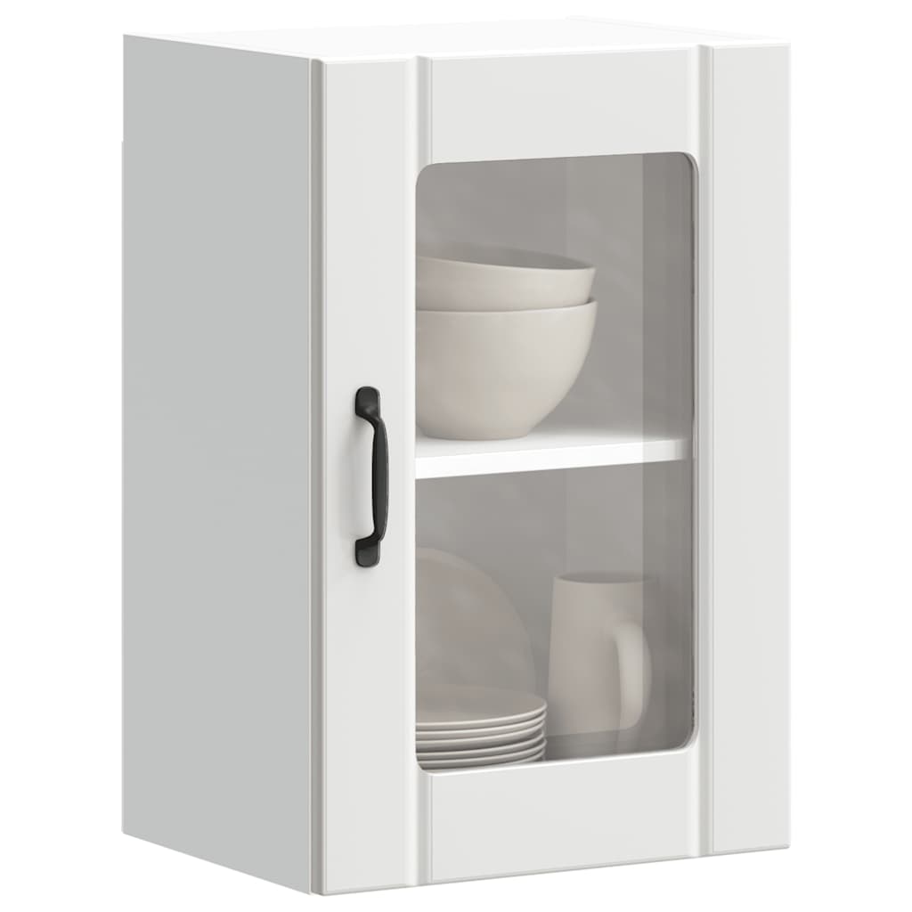 Kitchen Wall Cabinet with Glass Door Lucca White - Casper Homes