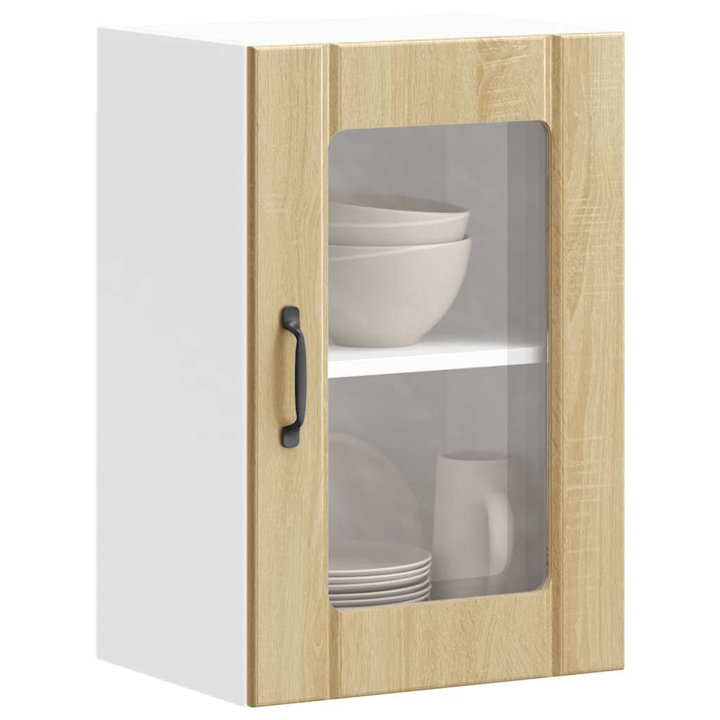 Kitchen Wall Cabinet with Glass Door Lucca Sonoma Oak - Direct Imports