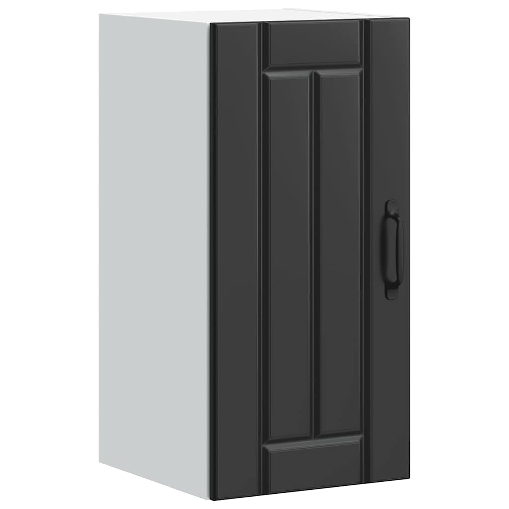 Kitchen Wall Cabinet Lucca Black Engineered Wood - Style and Chic