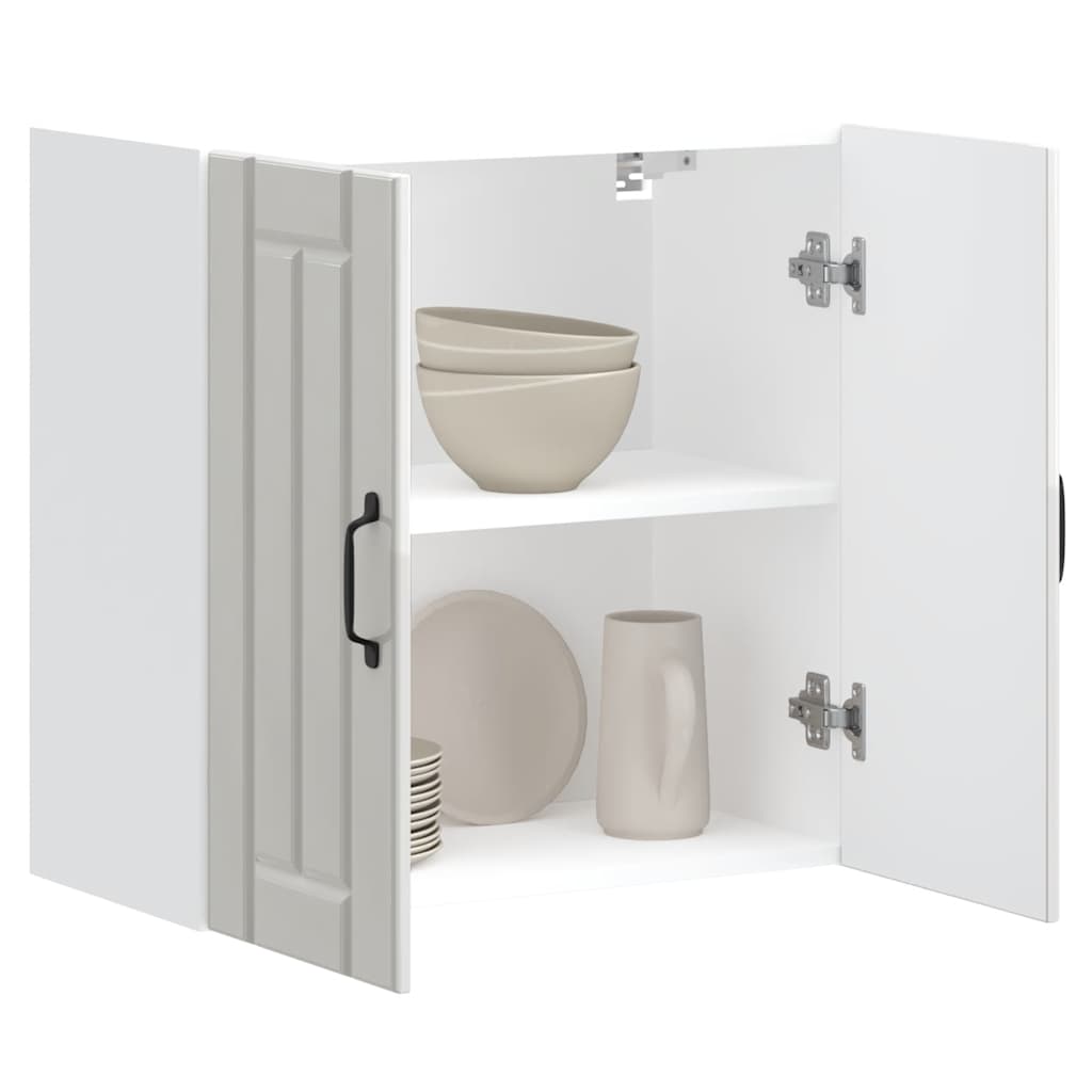 Kitchen Wall Cabinet Lucca High Gloss White Engineered Wood - Brittle & Co