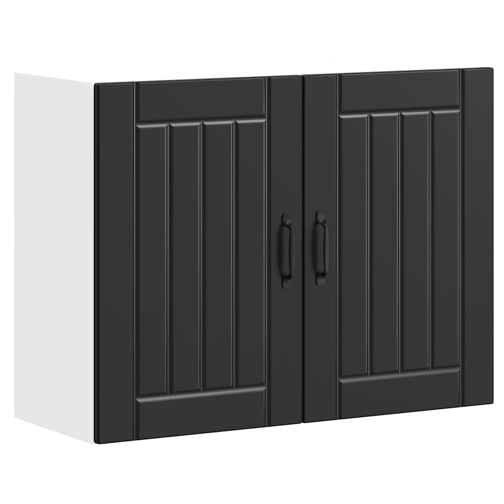 Kitchen Wall Cabinet Lucca Black Engineered Wood - Brittle & Co