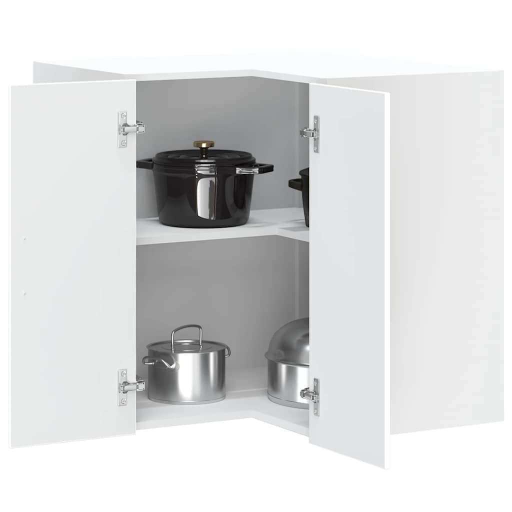 Kitchen Wall Corner Cabinet Lucca White Engineered Wood - Millennium Furniture