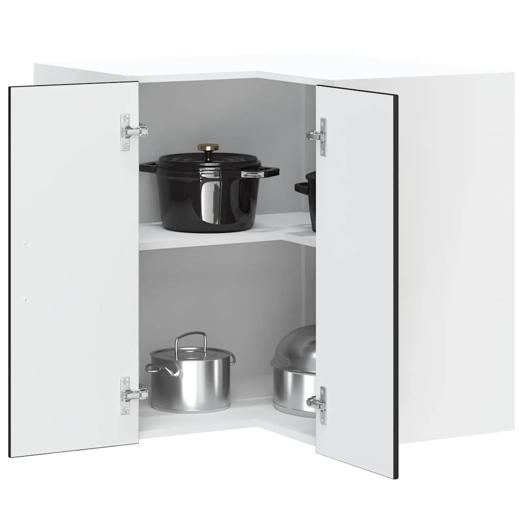 Kitchen Wall Corner Cabinet Lucca Black Engineered Wood - Merkel Designers
