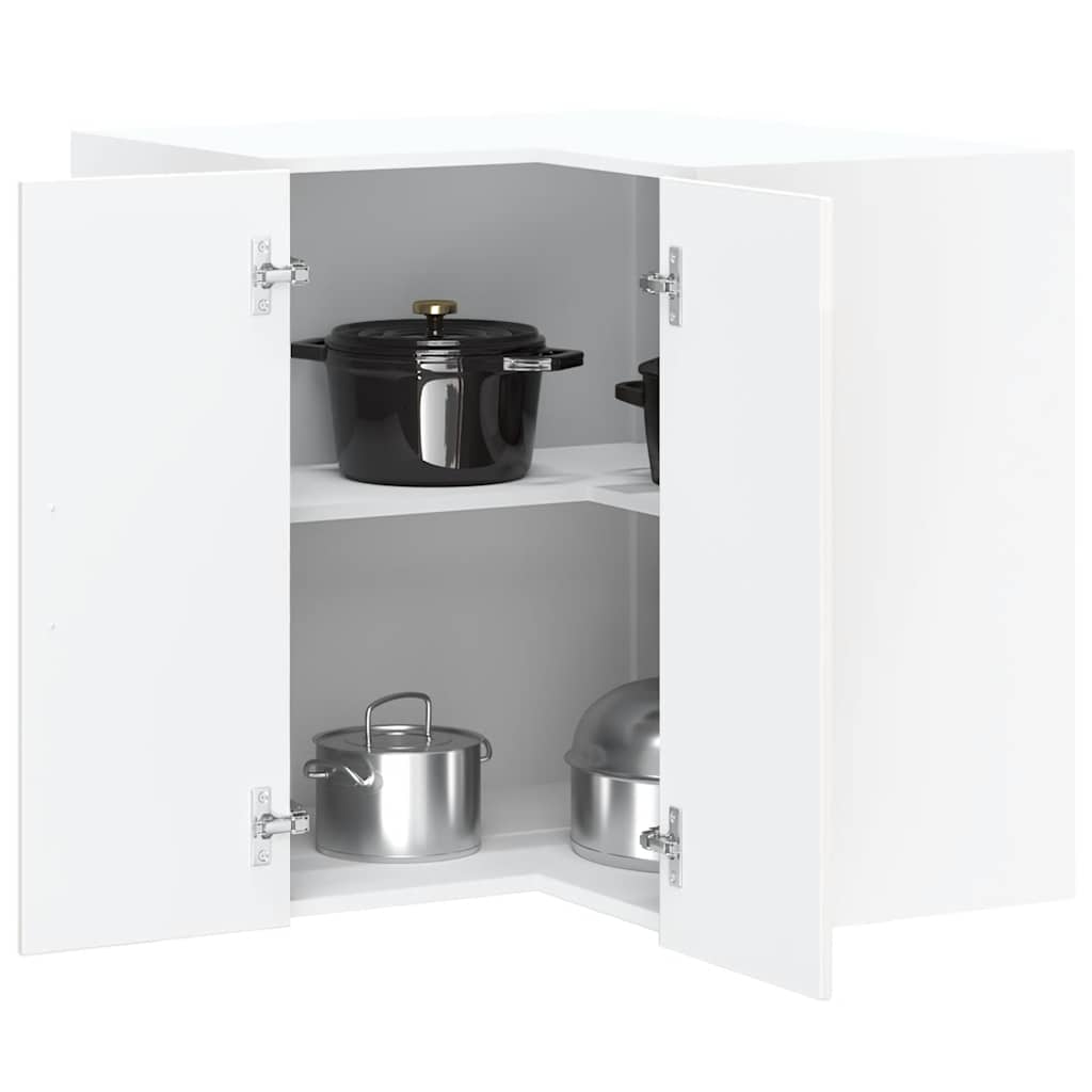 Kitchen Wall Corner Cabinet Lucca High Gloss White Engineered Wood - Casper Homes