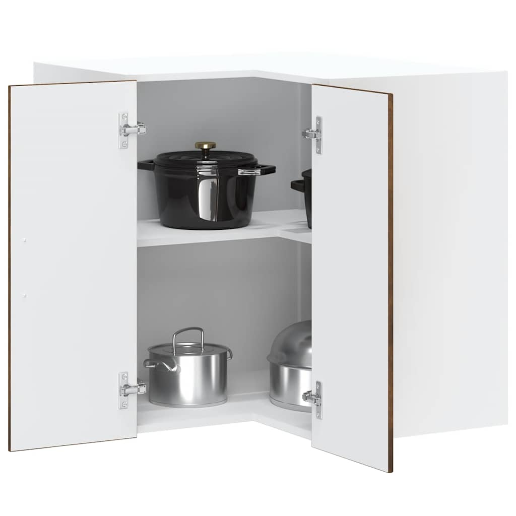 Kitchen Wall Corner Cabinet Lucca Smoked Oak Engineered Wood - Millennium Furniture
