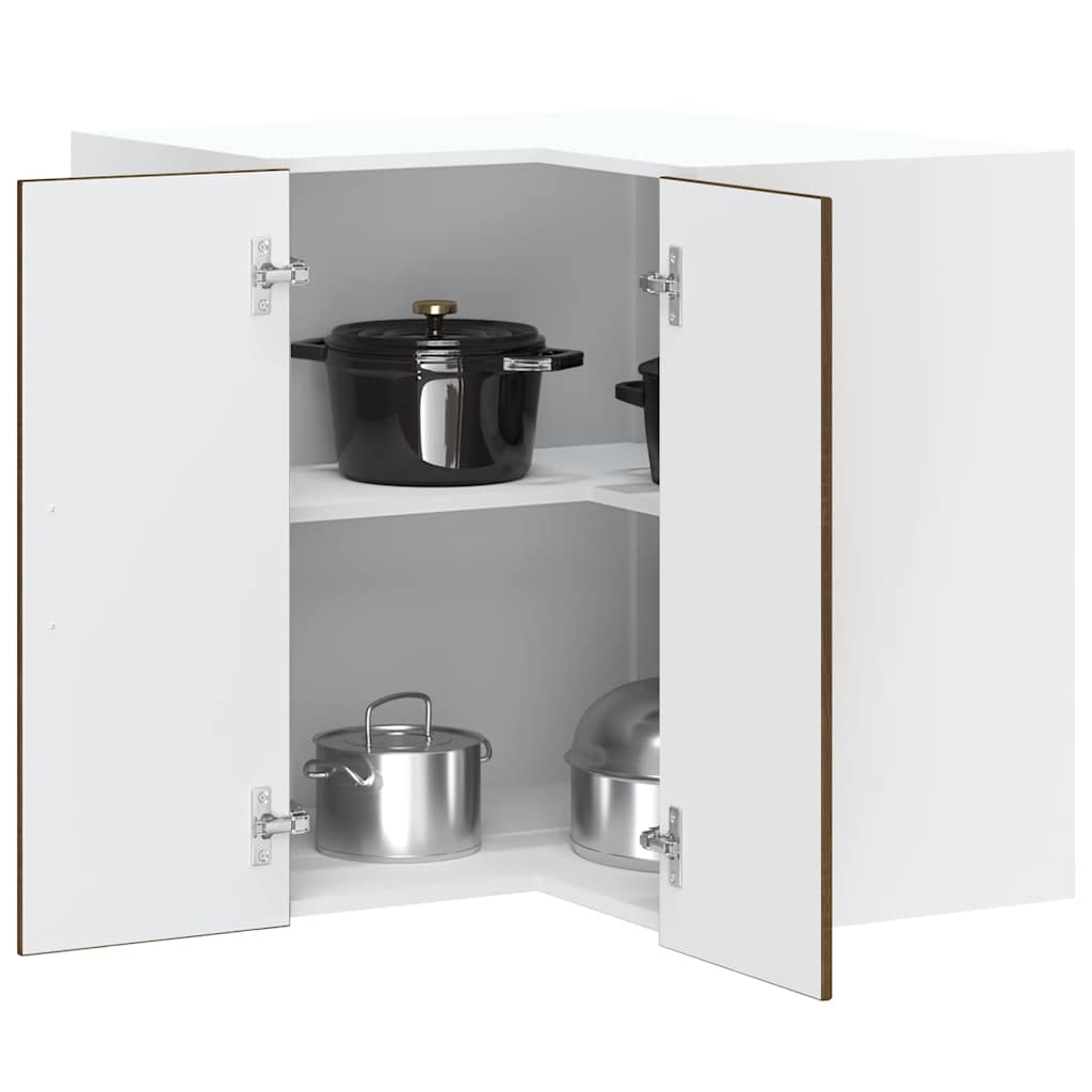 Kitchen Wall Corner Cabinet Lucca Brown Oak Engineered Wood - R and M Furniture