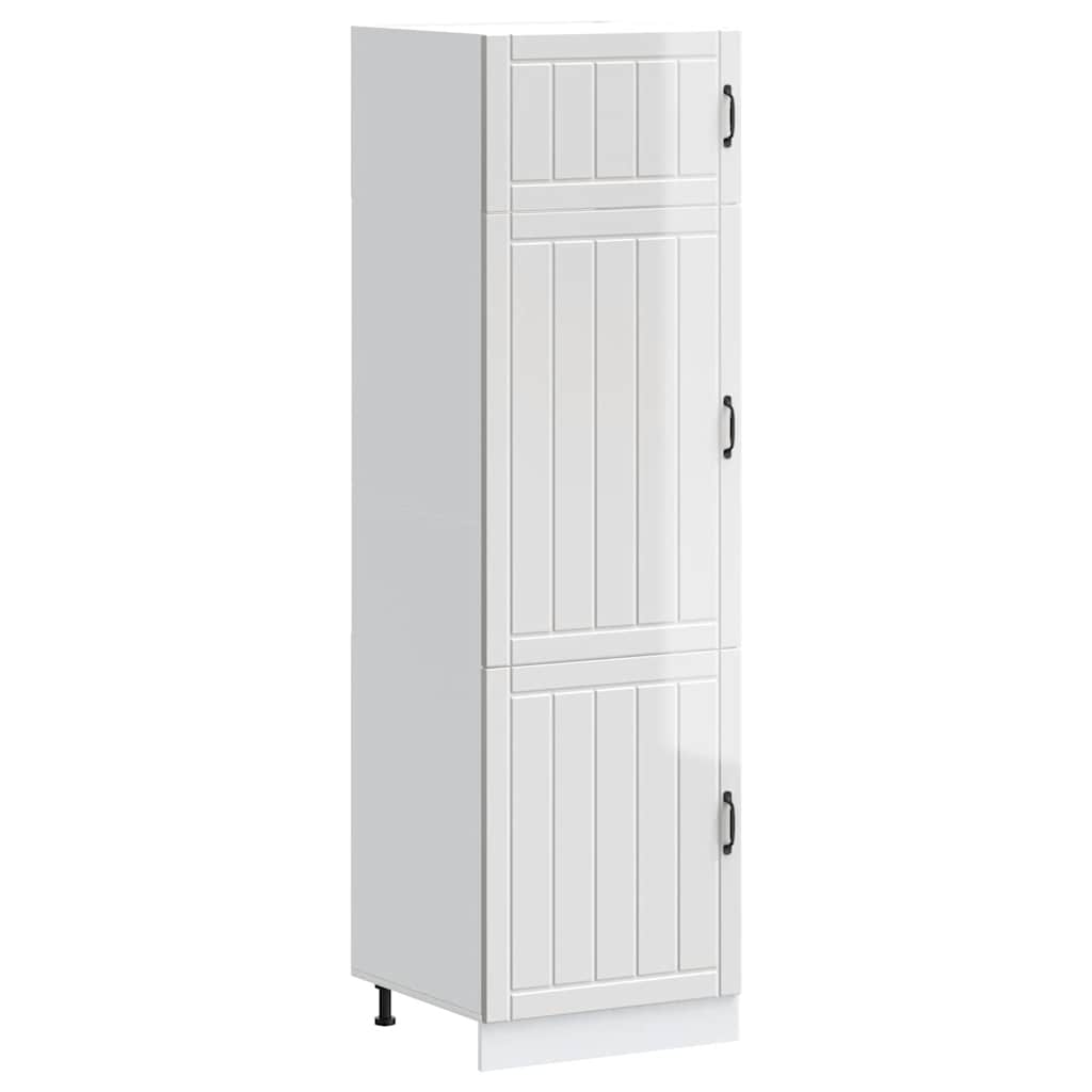 Kitchen Cupboard Lucca High Gloss White Engineered Wood - Casper Homes