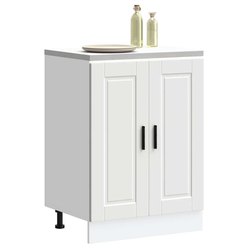 Kitchen Base Cabinet Porto White Engineered Wood - Direct Imports