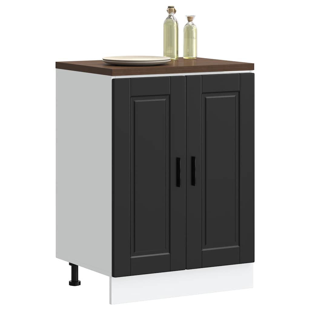 Kitchen Base Cabinet Porto Black Engineered Wood - Unbeatable Bargains