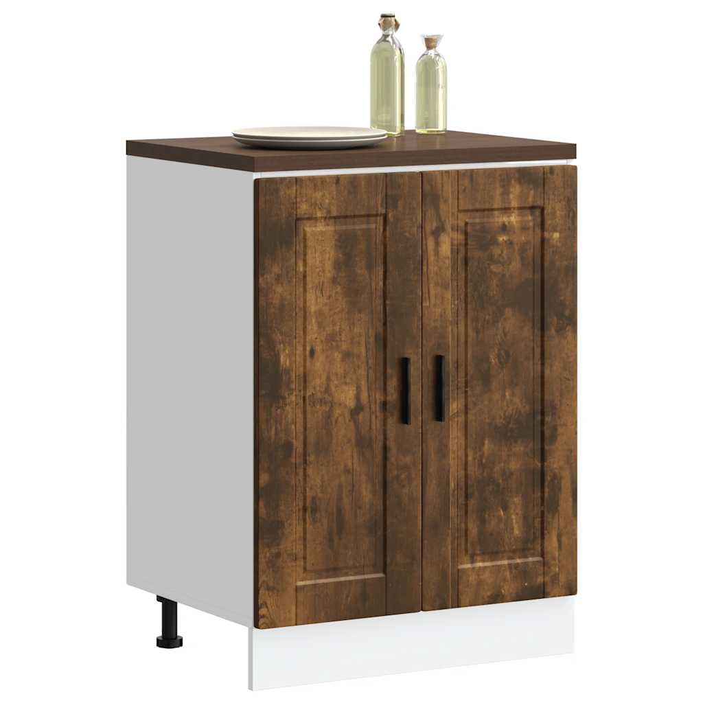 Kitchen Base Cabinet Porto Smoked Oak Engineered Wood - Millennium Furniture