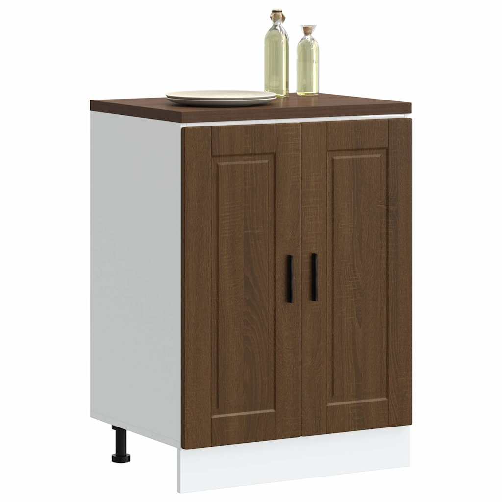 Kitchen Base Cabinet Porto Brown Oak Engineered Wood - Merkel Designers