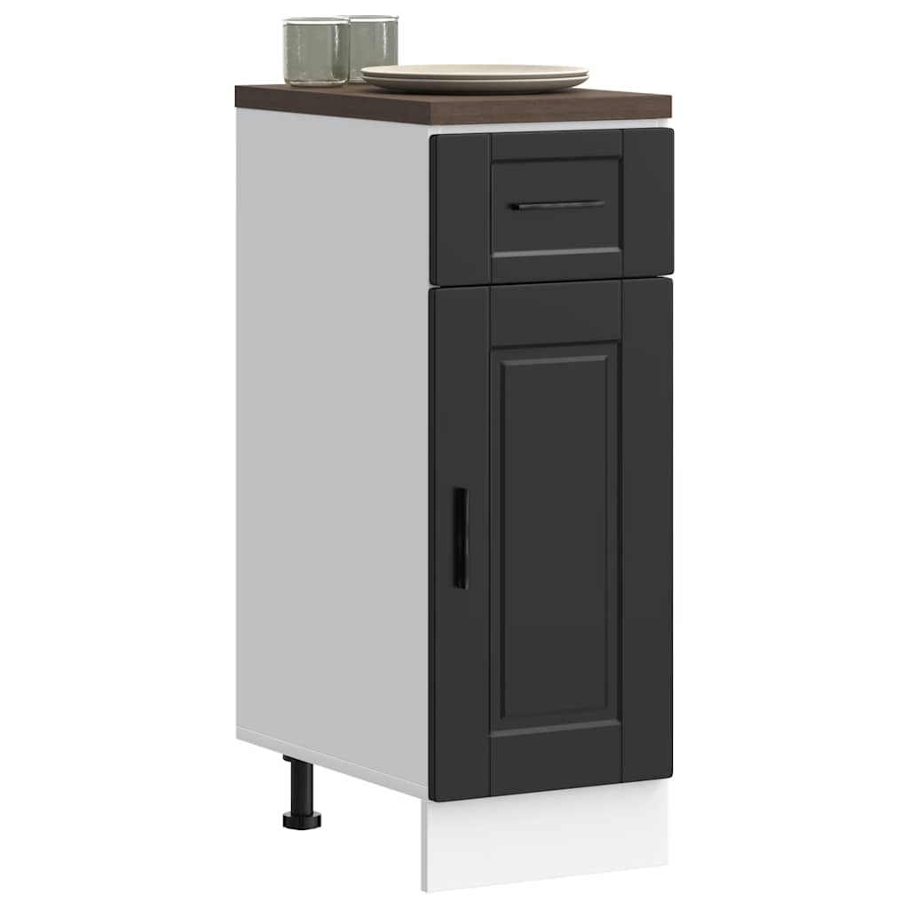 Kitchen Base Cabinet Porto Black Engineered Wood - Millennium Furniture