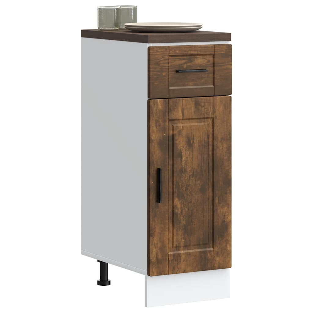 Kitchen Base Cabinet Porto Smoked Oak Engineered Wood - Merkel Designers