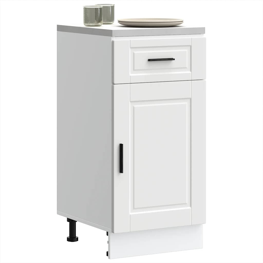 Kitchen Base Cabinet Porto White Engineered Wood - Charlotte Dunes