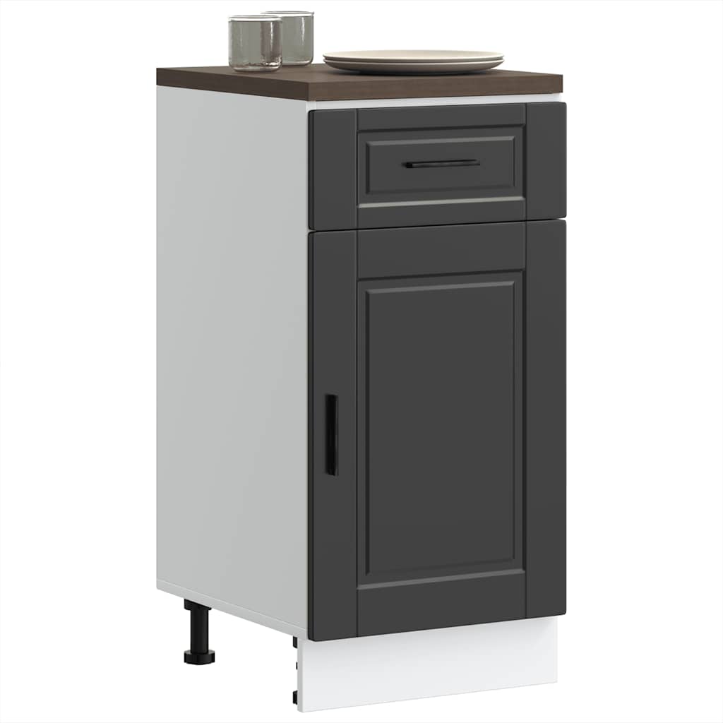 Kitchen Base Cabinet Porto Black Engineered Wood - Casper Homes