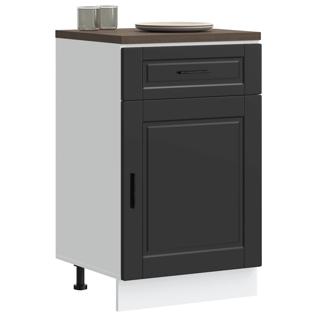 Kitchen Base Cabinet Porto Black Engineered Wood - Merlin Deals