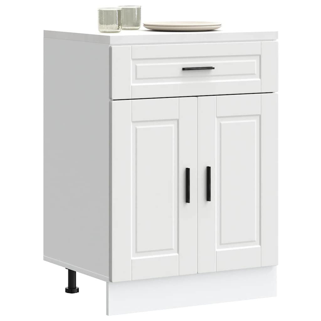 Kitchen Base Cabinet Porto White Engineered Wood - Merlin Deals