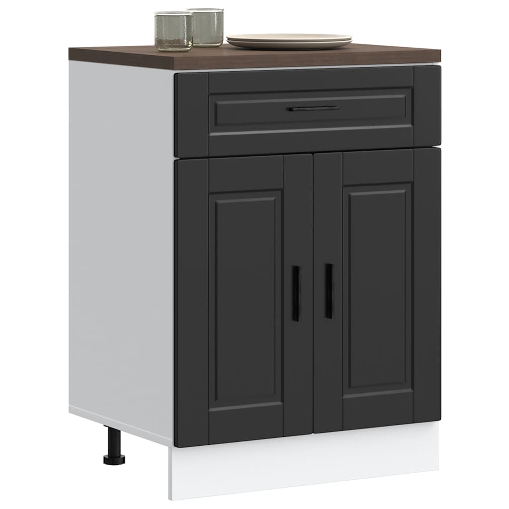 Kitchen Base Cabinet Porto Black Engineered Wood - All Things Good