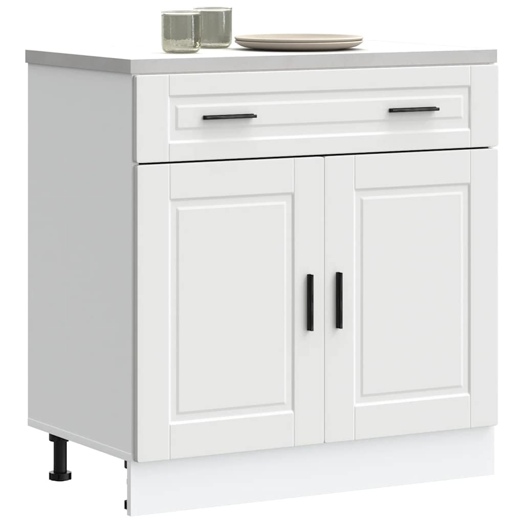 Kitchen Base Cabinet Porto White Engineered Wood - Millennium Furniture