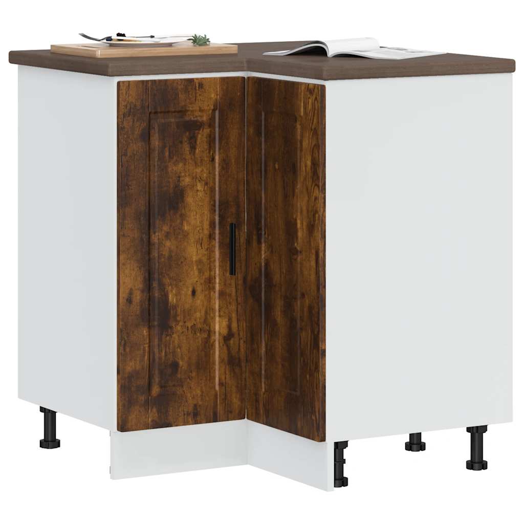Kitchen Corner Base Cabinet Porto Smoked Oak Engineered Wood - Discount Dealers