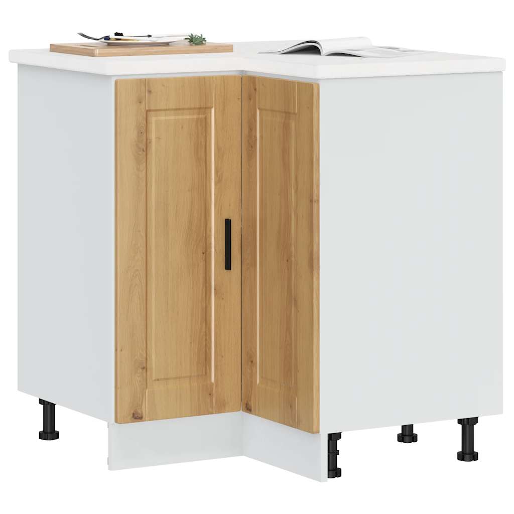 Kitchen Corner Base Cabinet Porto Artisan Oak Engineered Wood - Sid & Sam