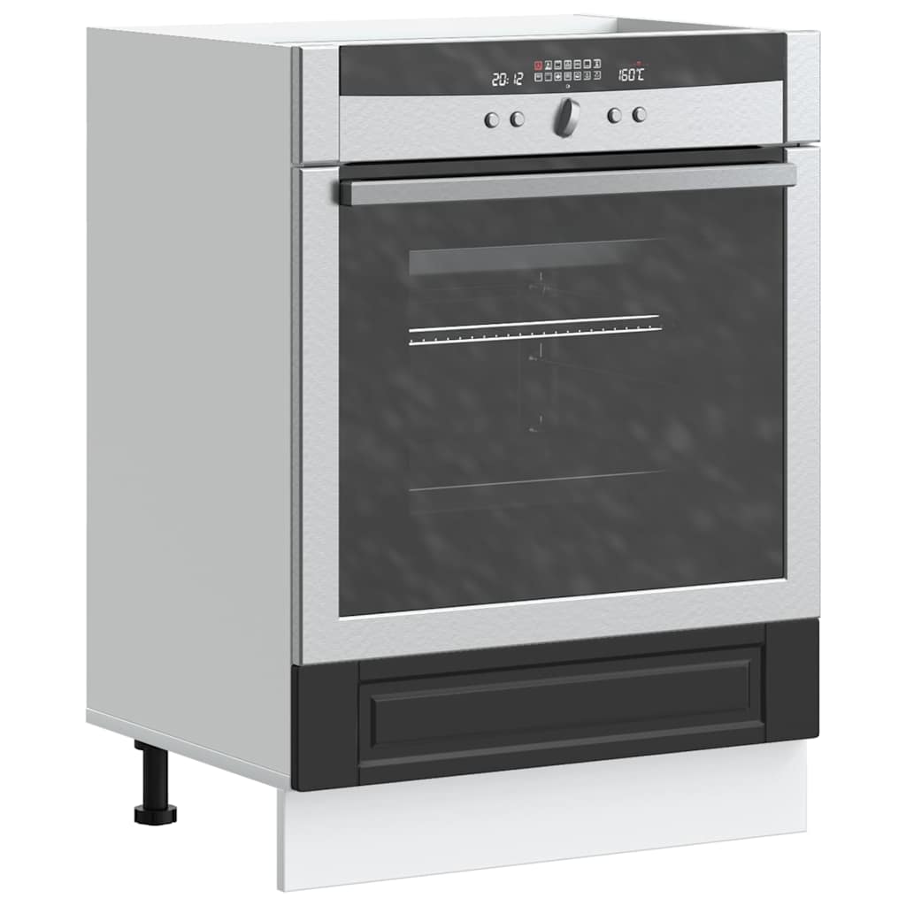 Oven Cabinet Porto Black Engineered Wood - Style and Chic
