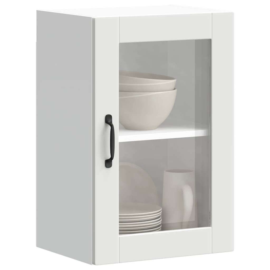 Kitchen Wall Cabinet with Glass Door Porto White - Merkel Designers
