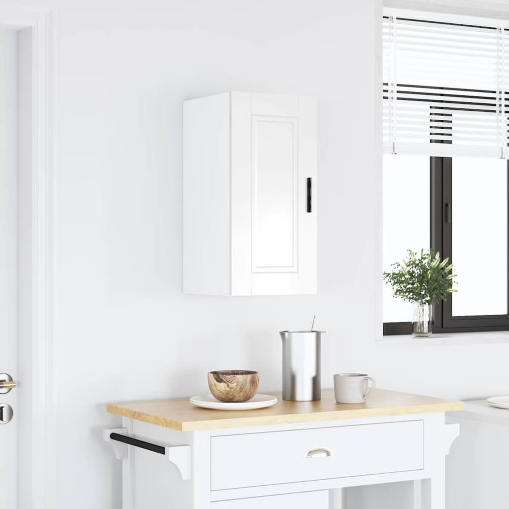 Kitchen Wall Cabinet Porto High Gloss White Engineered Wood - Design Hut