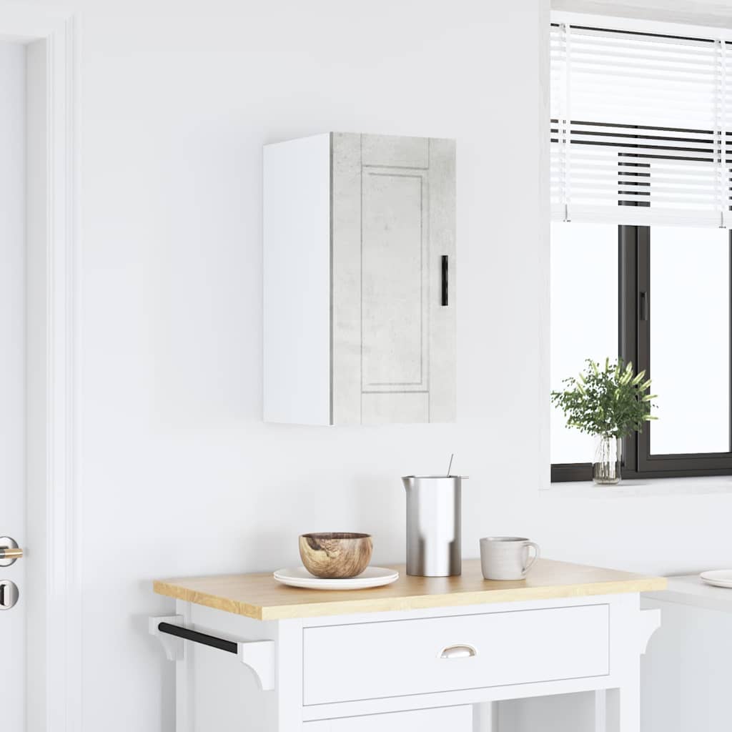 Kitchen Wall Cabinet Porto Concrete Grey Engineered Wood - Casper Homes