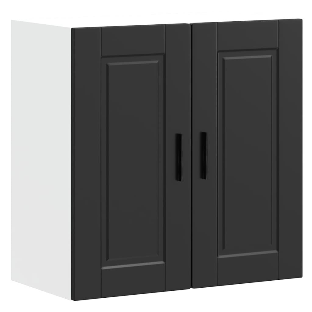 Kitchen Wall Cabinet Porto Black Engineered Wood - Design Hut