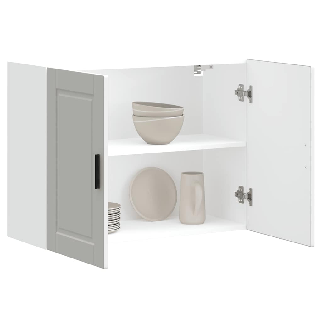 Kitchen Wall Cabinet Porto White Engineered Wood - Decor Base
