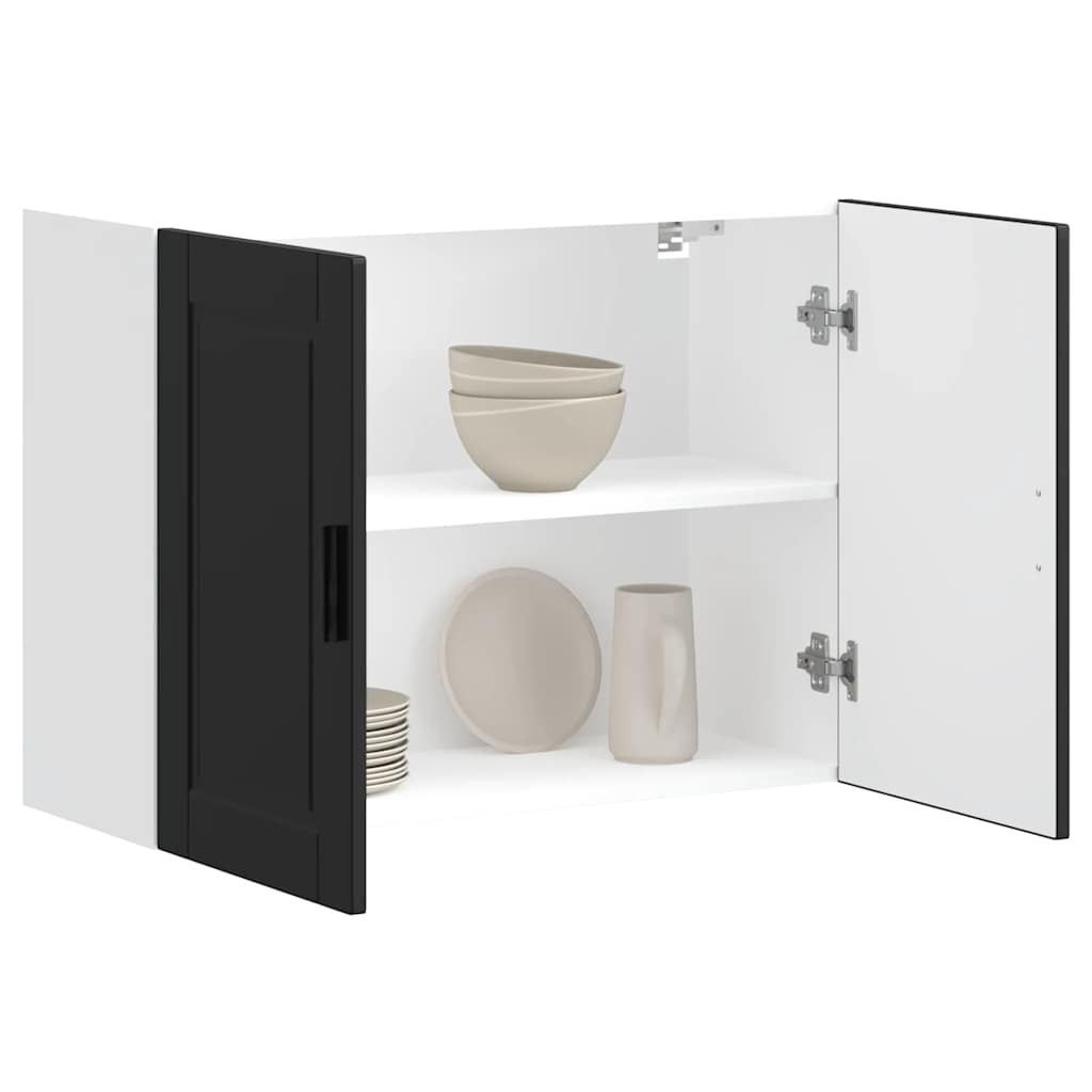 Kitchen Wall Cabinet Porto Black Engineered Wood - All Things Good