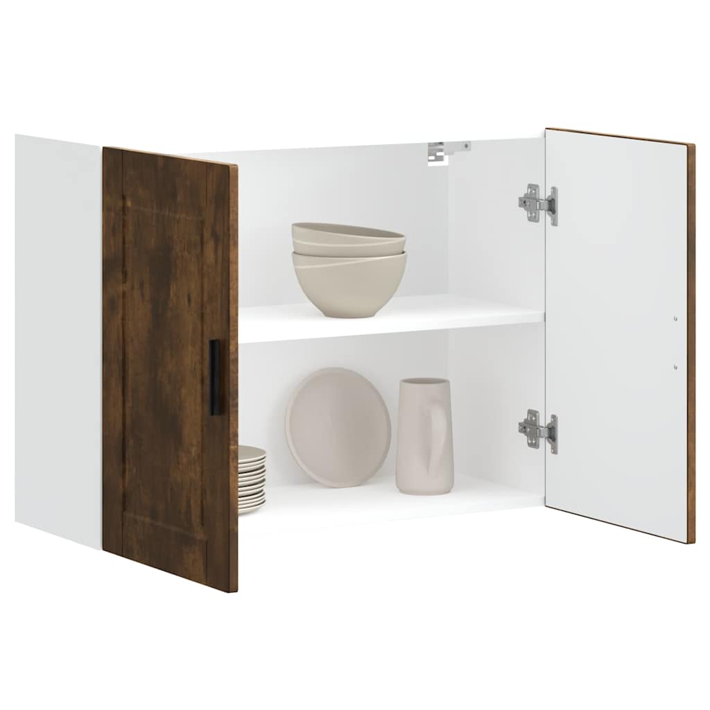 Kitchen Wall Cabinet Porto Smoked Oak Engineered Wood - Decor Base