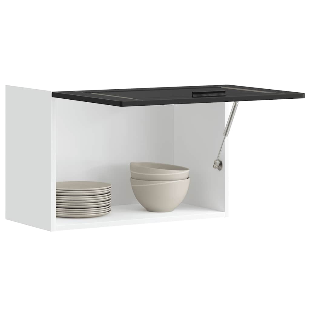 Kitchen Wall Cabinet Porto Black Engineered Wood - R and M Furniture