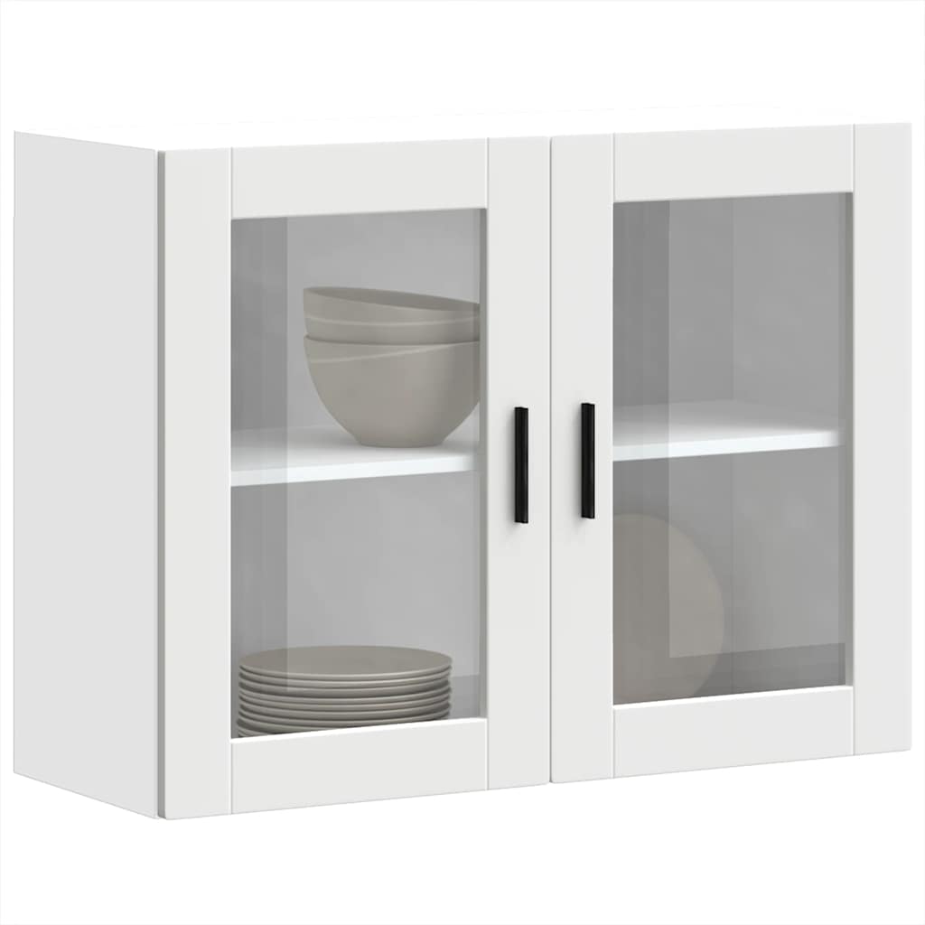Kitchen Wall Cabinet with Glass Door Porto White - Style and Chic