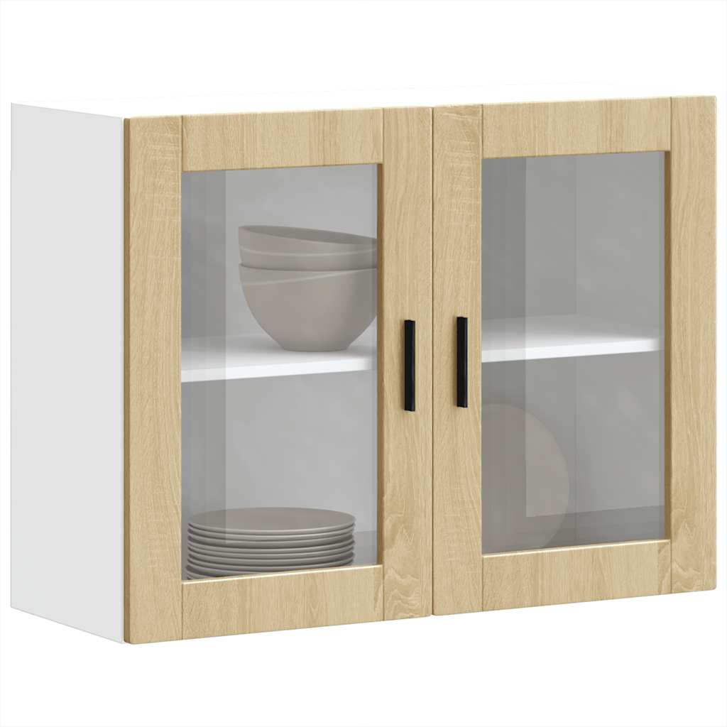 Kitchen Wall Cabinet with Glass Door Porto Sonoma Oak - Charlotte Dunes