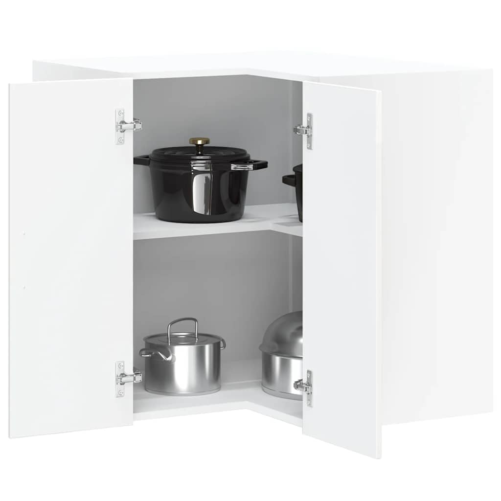 Kitchen Wall Corner Cabinet Porto High Gloss White Engineered Wood - The Home Maker