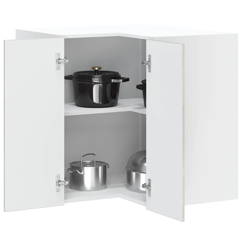 Kitchen Wall Corner Cabinet "Porto" Concrete Grey Engineered Wood - Brittle & Co