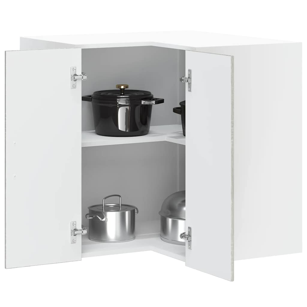 Kitchen Wall Corner Cabinet "Porto" Grey Sonoma Engineered Wood - Style and Chic
