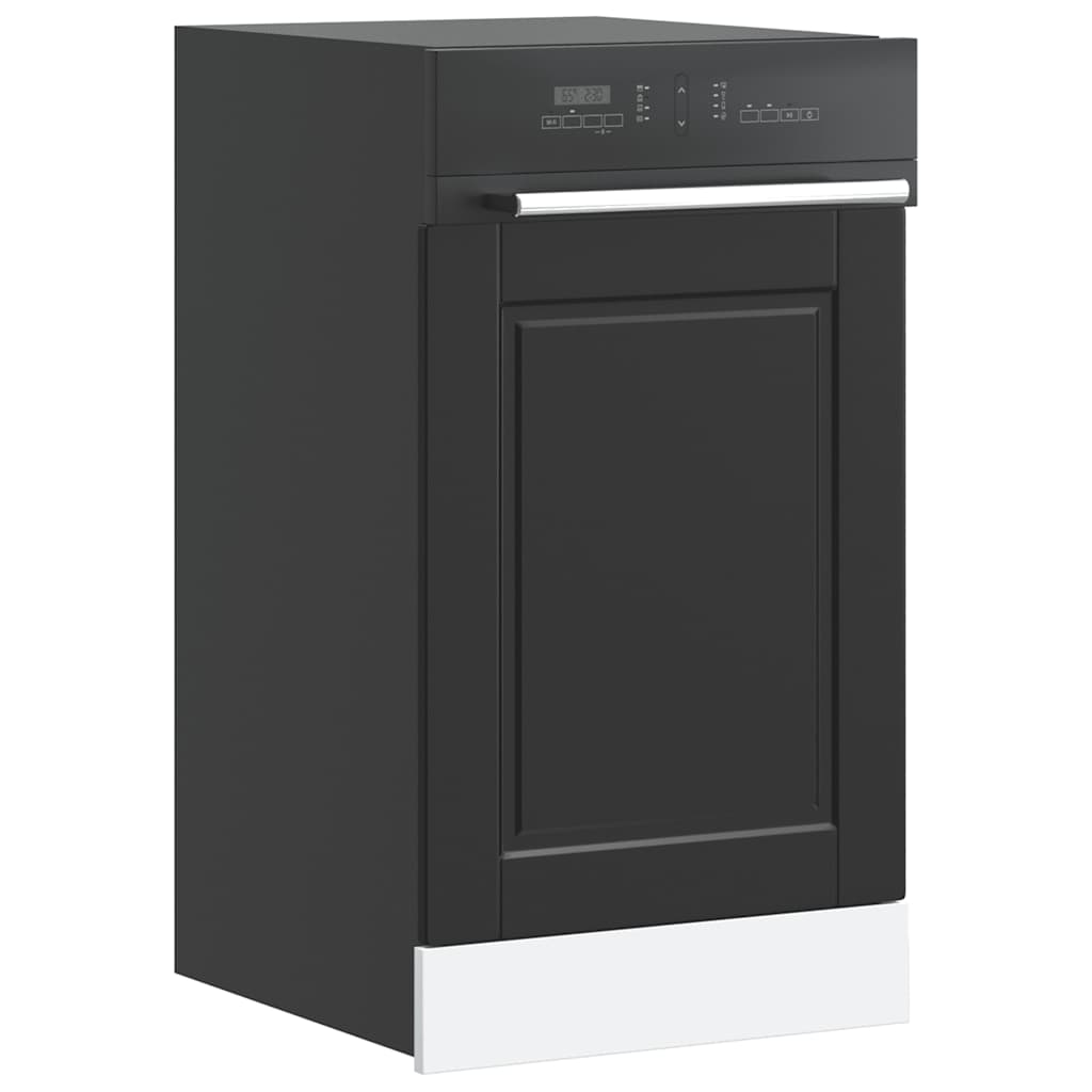 Dishwasher Panel Porto Black 45x1,5x67 cm Engineered Wood - Design Hut
