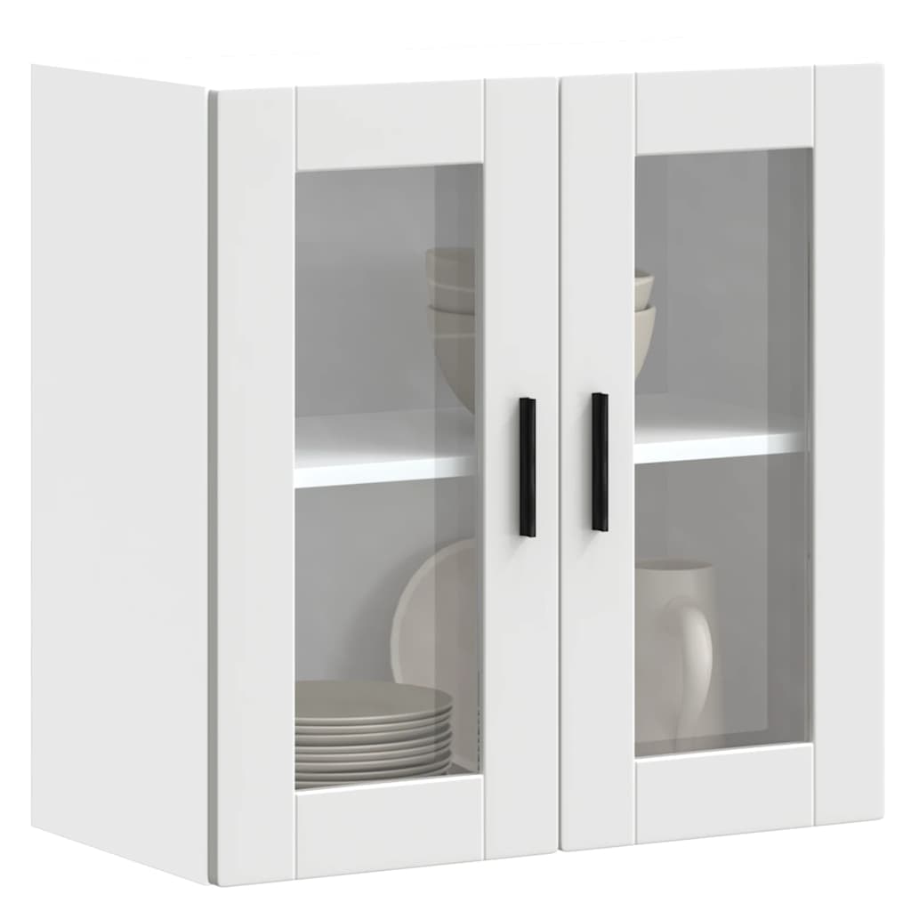 Kitchen Wall Cabinet with Glass Door Porto White - Direct Imports