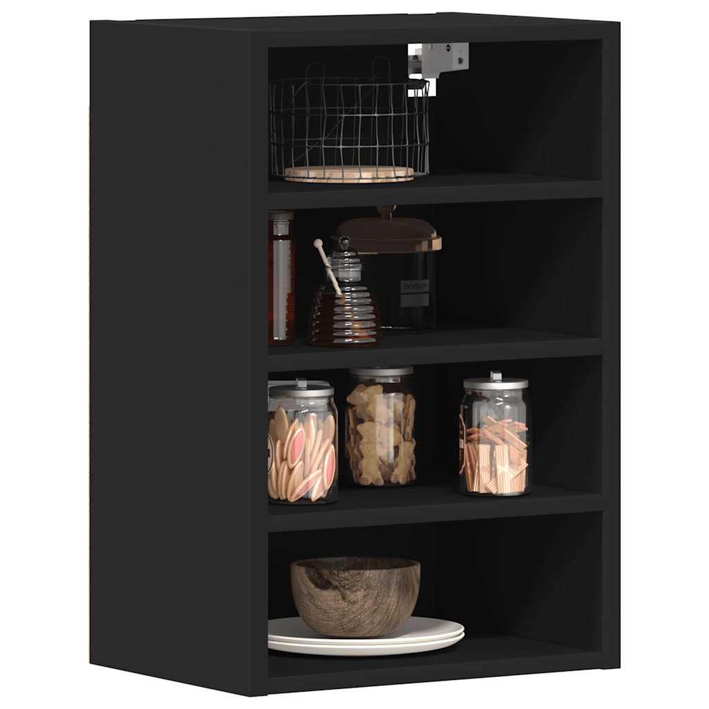 Hanging Cabinet Riga Black 40x29.5x60 cm Engineered Wood - The Home Maker