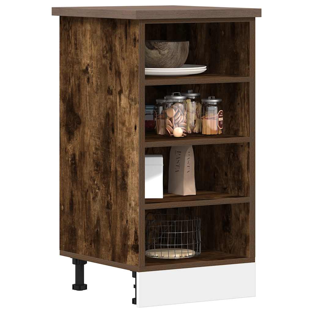 Bottom Cabinet Riga Smoked Oak 40x44.5x81.5 cm Engineered Wood - Decor Base