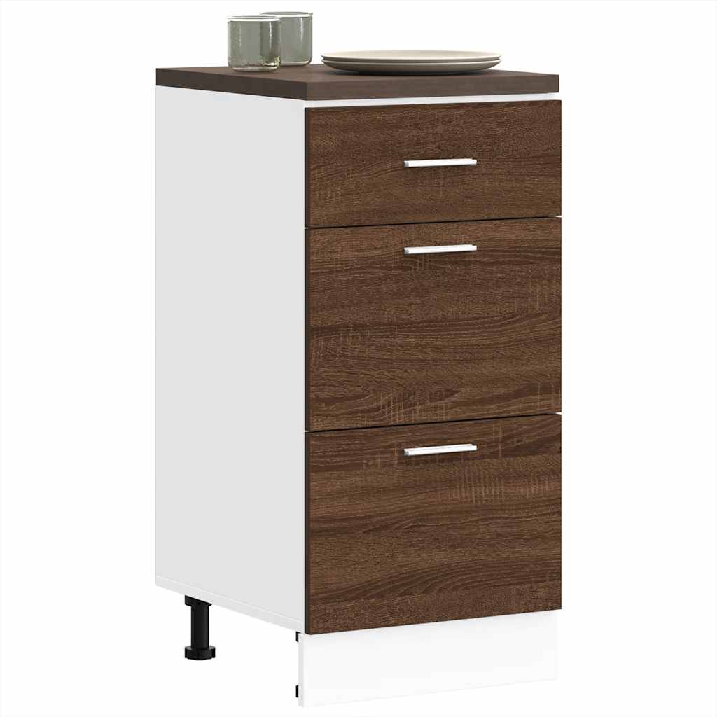 Bottom Cabinet Lyon Brown Oak 40x46x81.5 cm Engineered Wood - Design Hut