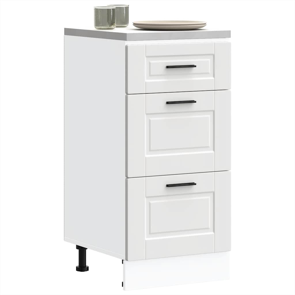 Kitchen Base Cabinet Porto White Engineered Wood - Charlotte Dunes
