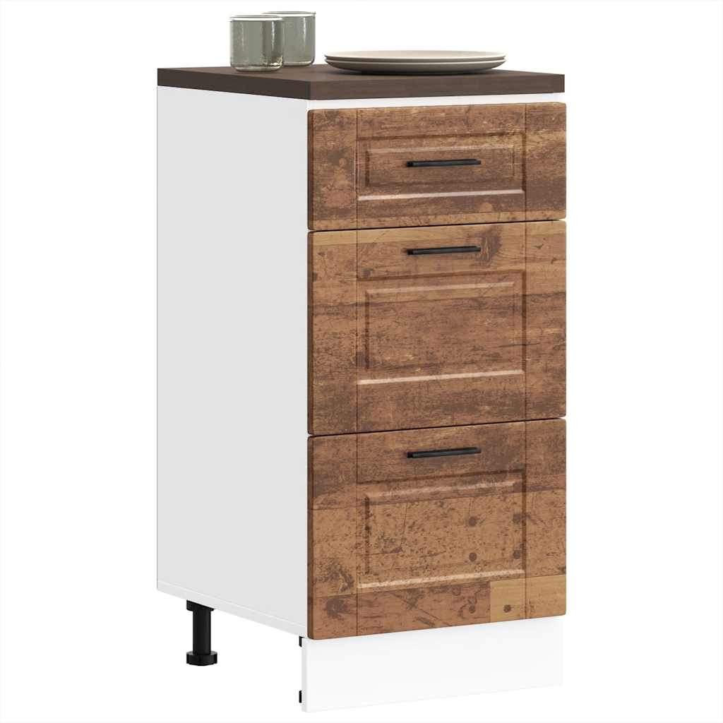Kitchen Base Cabinet Porto Old Wood Engineered Wood - Design Hut